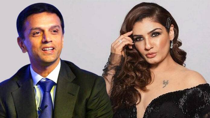 rahul dravid and raveena tandon,rahul dravid affairs,rahul dravid girlfriends,raveena tandon affairs,dravid and raveena tandon relationship,rahul dravid,raveena tandon