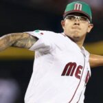 Julio Urías and Daisy Perez attend the Los Angeles Dodgers in